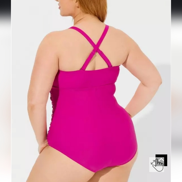 Torrid Size 2 - Magenta One-Piece Swimsuit - Picture 4 of 5